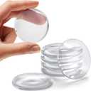 STRONGEST HOME Wall Protector for Door Knobs, 2-Inch - Clear Self-Adhesive Door Stopper Guards - Quiet Rubber Bumpers for Wall Protection, 6-Pack