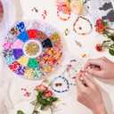 DreGlam TS Bead Bracelet Kit with 12 Colors Mixed Color Seed Beads, Clay Beads, Letter, Smile, Heart & Number Beads, Charms for Jewelry Making Crafts Gifts