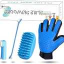 Pet Toothbrushes, Rubber Dog Bath & Massage Brush, Pet Shedding Massage Glove & Soft Silicone Cat Chin Acne Brush for Long and Short Haired Dogs, Cats & Small Animals - Dogs Bath Grooming Kit, Set of 2