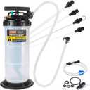 5.3L Pneumatic Manual Oil Extractor, Professional Fluid Transfer Pump wiht 5 Tubes for Engine Oil, Transmission Fluid, Coolant & Brake Fluid Change