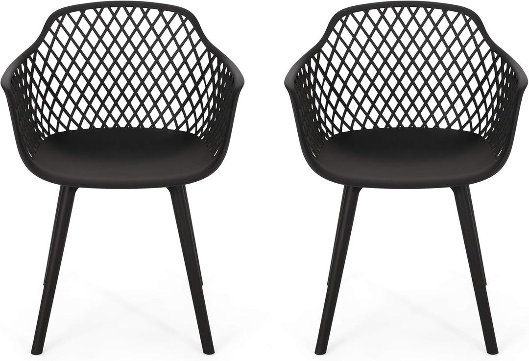 Christopher Knight Home Delia Outdoor Dining Chair (Set of 2), Black