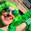 2 x St. Patricks Day Green Sunglasses Irish Shamrock Four Leaf Clover Lens Shades Costume Party Glasses(Four Leaf Green) (Green)