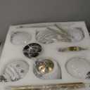 6-Light Globe Sputnik Chandelier Milk Glass Modern Gold Chandelier Light Fixture Mid Century Sputnik Chandeliers Pendant Light Frosted Globe Adjustable Hanging Ceiling Light for Entryway (Opal & Brass)