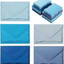 100 Pack Mini Envelopes with Note Cards in 5 Colors for Wedding, Birthday, Baby Showers, 4 x 2.7 Inches (Blue)