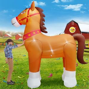 inslife Giant 9FT Tall Clydesdale Horse Inflatables Christmas Farm Spring Blow up Animals Outdoor Decoration Built-in 5 LED Lights for Large Party Lawn Holiday Outdoor Decor