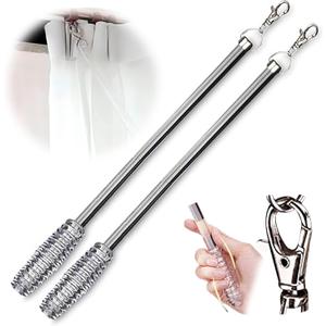 Jos & Haz Curtain Pull Wand Clear Acrylic 36" (2 Pack)  Pull Rod Wand for Grommet Panels, Vertical Blinds, Shower Drapes  Invisible Curtain Opener Stick for Opening & Closing Curtains