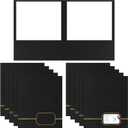 Kisston 10 Pack Executive Twin Pocket Folders Letter Size Black with Gold Foil Trim Textured Folders with 2 Pockets for Home Business Office