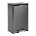 Rubbermaid Elite Stainless Steel Step-On Trash Can, 12 Gallon, Charcoal, Wastebasket for Home/Kitchen/Garage/Apartment/Office