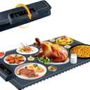 Food Warming Mat- Foldable Warming Mat for Food with Adjustable Temperature Control Time Moders Locking Function Electric Warming Tray for Parties,Home,Travel,Buffet Dark Blue