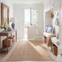 SAFAVIEH Natural Fiber Area Rug 5x7 Textured,  Maize Linen