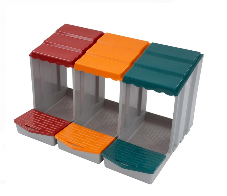 Chicken Nesting Box,PP Chicken Egg Laying Box,Nesting Boxes for Chicken Coop,Heavy Duty Chicken Laying Boxes for Hens Ducks Poultry Comfortable Spacious Easy to Clean (3 Cavity)