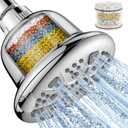 MakeFit Filtered Shower Head - High Pressure Shower Head with Filter for Hard Water Softener - 7 Settings Bathroom Rain Showerhead to Remove Chlorine and Heavy Metals (Chrome)