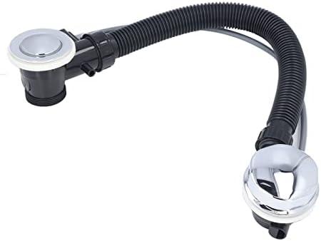 Aramox Bathtub Overflow Drainer Concealed Flexible SPA Bathtub Overflow Drain Pipe Tubular Tip Toe Bath Waste Drain Kit for Kitchen Bathroom