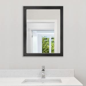 Phore Rectangular Wall Mirror Black Bathroom Mirror 16" x 20" Wall Mirror for Entryway, Bedroom, Living Room