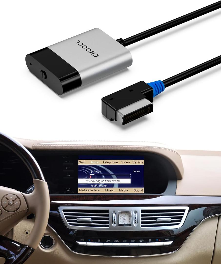 Bluetooth Car Audio Adapter for 2008-2012 Mercedes-Benz with AMI Port, Bluetooth Transmitter with aptX-HD Sound & AMI Cable