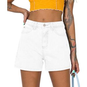 2025 Jean Shorts for Women Casual Stretchy Denim Summer Hot Short (Small, #10-white)