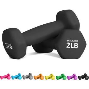 Balelinko Home Gym Equipment Workouts Strength Training Weight Loss Pilates Weights Yoga Sets Weights for Women, Men, Seniors and Youth (2 LB Each)