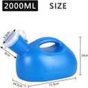 Male Urinal Bottle 68 OZ Portable Urinals for Men 59" Long Hose with Lid (Blue)
