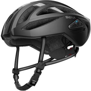 Sena R2 / R2 EVO / (Alexa Built-in) only R2X, Smart Bluetooth and Mesh Intercom Communications Road Cycling Helmet (Matte Black, Large)