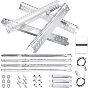 Hisencn Grill Replacement Parts for Charbroil Performance 463342119, 463332718, 463347017, 463335517, 463376419, Grill Parts for Char-Broil 4 Burner Grill 463377017, 463376017, 16.93 inch Heat Plate