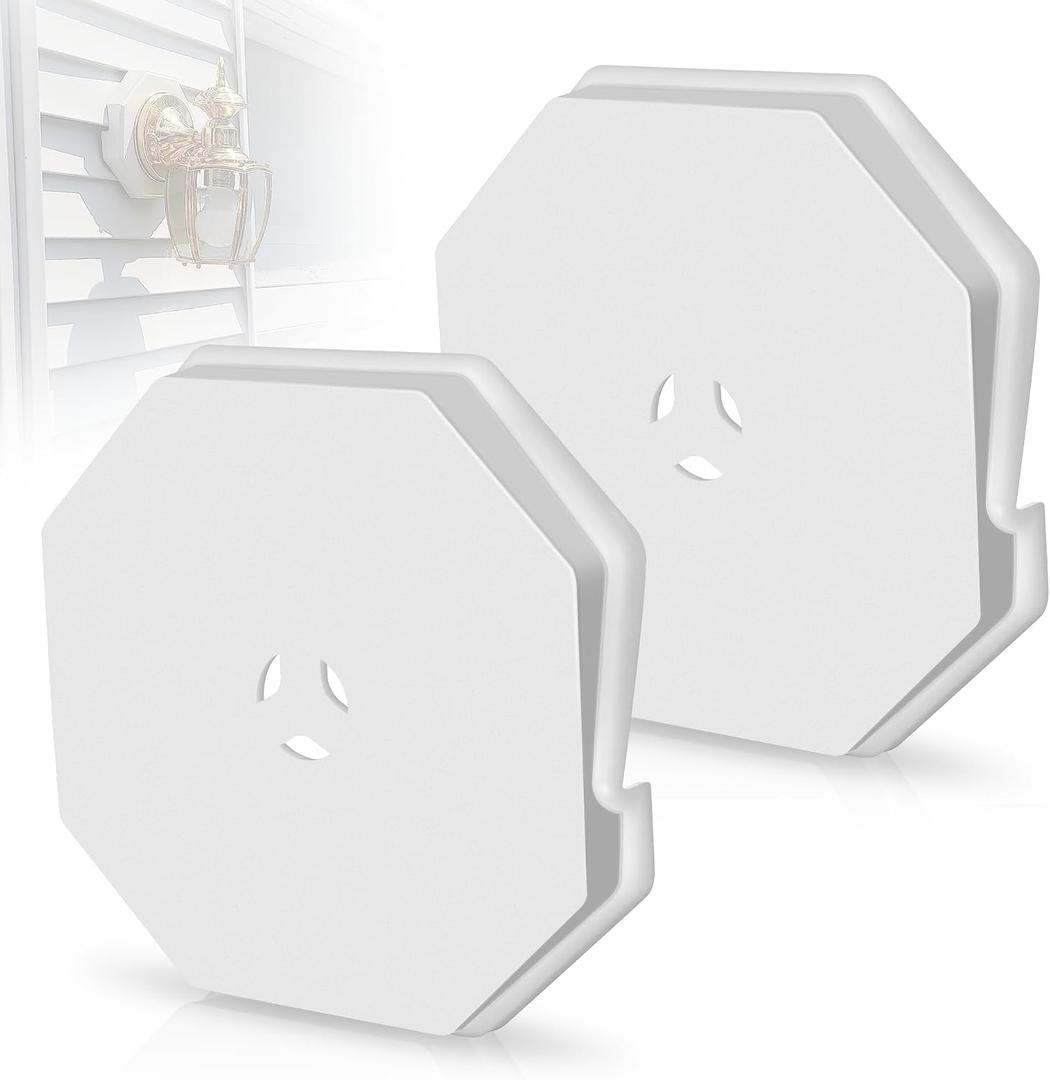 Vinyl Siding Mounting Block Kit Fits 1/2 Inch Lap, 4-10 Inch Siding, White | 130110006001 Octagon Mount Block, Mounting Plate for 1/2 inch Lap and 4 inch to 10 inch Height Siding Outdoor Light or Camera