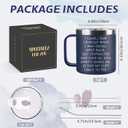 2 x Funny Christmas Gifts for Dad Old Men Grandpa, 14 Oz Stainless Steel Tumbler Coffee Mug with Handle I Came I Saw I Forgot Gag Present Fathers Day Christmas Gift Idea, Navy Blue