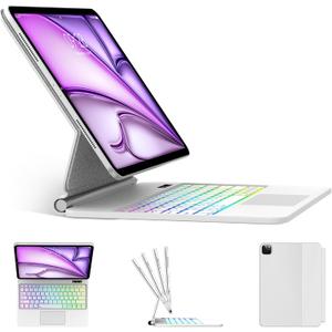 Magic Keyboard Case for iPad Air 11 inch(M4 2026, M3 2025, M2 2024)&iPad Pro 11 Inch(4th/3rd/2nd/1st Gen), iPad Air 5th/4th Gen Case with Keyboard, Floating Cantilever Stand, Multi-Touch Trackpad, Backlit