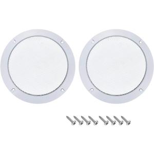 uxcell 2pcs 5" Mounting Hole Diagonal Distance Speaker Grill Mesh Decorative Circle Woofer Guard Protector Cover White