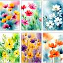 PARTH iMPEX 36 Floral Blank Note Cards With Envelopes - 4 x 6 inch All Occasion Greeting Cards, Watercolor Flowers Sympathy Thank You Notecards and Sealing Stickers