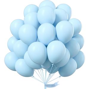 PartyWoo Blue Balloons,  Light Blue Balloons, Pastel Blue Baby Blue Balloons for Blue Balloon Garland Arch kit, Boy Baby Shower, Blue Birthday Decorations Men, Baptism, Gender Reveal