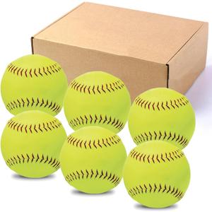 Softballs,Practice Softballs,Softball for Youth Teenager/Adults Players Training Ball,Safe Throwing for Indoor or Outdoor,Catching and Batting Practice,Cork Rubber Center