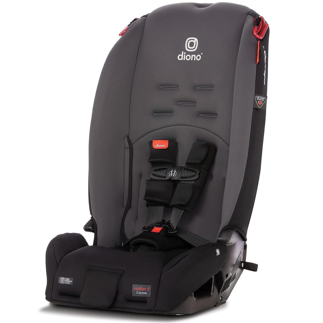 Diono Radian 3R, 3-in-1 Convertible Car Seat, Rear Facing & Forward Facing, 10 Years 1 Car Seat, Slim Fit 3 Across, Gray Slate, Manufacturing Date 04/22/2026