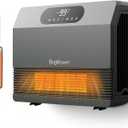 Brightown Smart Wall Heater, 1500W Electric Space Heater for Indoor Use, 5 Optional Modes, Adjustable Thermostat, Remote Control, Energy Efficient Easy-Mount Heater for Bedroom, Works with Alexa, Grey (Standard Plug)