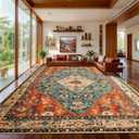 SERISSA 10x14 Washable Non Slip Boho Area Rug for Living Room
Ultra Soft Vintage Oriental Carpet Low-Pile Distressed Tribal Floor Carpet for Dining Room Bedroom Office Home Decor
