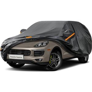 Kayme 7 Layers SUV Car Cover Custom Fit for Porsche Cayenne (2002-2025) Waterproof All Weather for Automobiles, Outdoor Full Cover Rain Sun UV Protection.Black