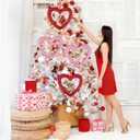 4 Pcs 9 Inch Valentines Day Ornaments for Tree, Red/Pink Valentines Day Tree Decorations Heart Ornaments for Valentine Tree Christmas Tree Wedding Anniversary Home