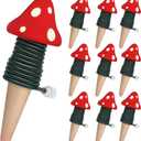 BYDOLL Plant Self-Watering Stakes Automatic Watering Terracotta Spikes for Indoor Outdoor Plants,Houseplant Mushroom Insert Devices for Vacation use,Bonsai Drip Irrigation System (10 Pack) (Standard)