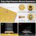 8"High Pressure Square Rain Shower Head and 2-in-1 Hand Shower.Equipped with 78"Hose, 3 Way Diverter Valve,Adhesive Shower Head Holder.(AWAXFOLO Square Shower Head Set gold)
