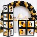 Graduation Decorations 2026 Set of 4 Boxes with 20pcs Balloons and Letters 2026 GRAD So Proud of You - Class of 2026 Party Supplies for High School & College Celebrations