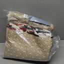 3 Piece Christmas Quilt Set Queen - Red Quilts for Queen Size Bed, Multicolor Patchwork Printed Pattern Christmas Bedding Set with Snowman Elf Moose- Soft Microfiber Lightweight Coverlet Bedspread (Beige Red Plaid)