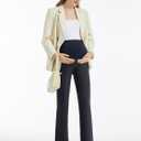 AFITNE Women's Stretch Maternity Jeans Over The Belly Straight Leg Pregnancy Pants with Denim Like Material (S)