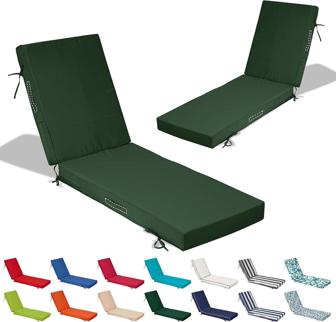 Odsiikly 80x26x4in Lounge Cushions for Outdoor Furniture,Outdoor Lounge Chair Cushions Set of 2