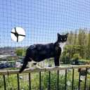 Cat Netting Balcony,Black Balcony Net,Preventing Falls Net,Pet Protective Netting,Used to Fix Balconies,Terraces,Windows, Size 40ft