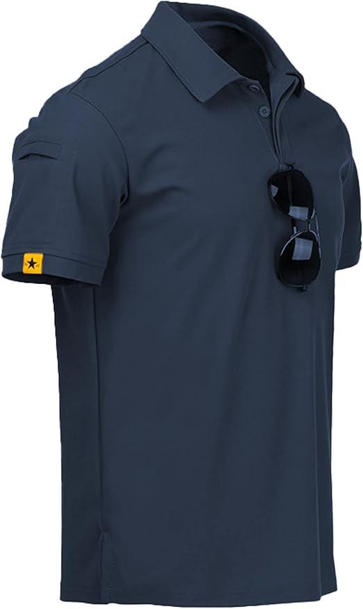 ZITY Mens Polo Shirt Short Sleeve Sports Tactical T-Shirt Athletic Golf Polos Daily Casual Stylish Collared Shirts for Men 4XL