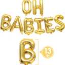 Twins Baby Shower Decorations - Oh Babies Gold Balloon, Oh Babies Banner Garland, Gender Reveal Party Supplies, New Born Baby Shower Decorations