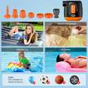 Portable Air Pump for Inflatables, 3600mAh Battery Rechargeable Pump Inflator/Deflator Mini Air Pump, Tiny Air Pump with Camping Light for Pool Floats,Air Mattress,Swimming Rings,Vacuum Storage Bags