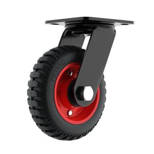 Houseables Outdoor Caster Wheels, Off Road Caster Wheels, 6 Inch, Swivel, Plate Mount, 6, Castor, Heavy Duty, Industrial, All Terrain, for Cart, Chicken Coop, Large, No Flat, Flat Free, Solid Rubber