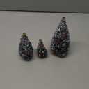 Winlyn 3 Pack Artificial Mini Tabletop Christmas Trees Tiny Frosted Bottle Brush Trees Decorated Small Sisal Trees with White Snow and Colorful Beads Winter Holiday Miniature Dcor Assorted Sizes