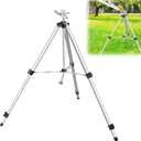 Heavy Duty Impact Sprinkler on Tripod Base,50 Inch Tripod Sprinkler with Brass Nozzle for Yard Large Area,Extra Tall 360 Degree Rotating,Waters Up to 90 Ft,Legs Extend Up to 50"