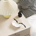 2 x Ring Holder Dish, Key Bowl, Ceramic Jewelry Tray, Trinket Dish, Decorative Plate for Friend Sister Mother Daughter (white)